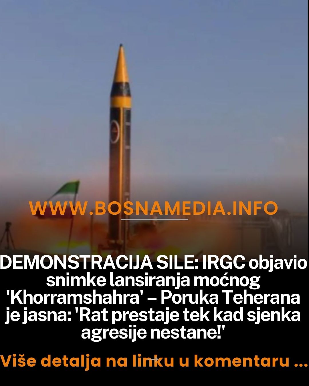 IRGC objavio snimke lansiranja rakete Khorramshahr tokom vojne operacije